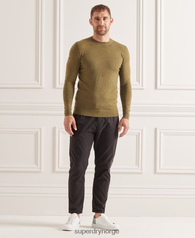 Superdry grønn klær 86P46D1313 studios merino crew jumper menn