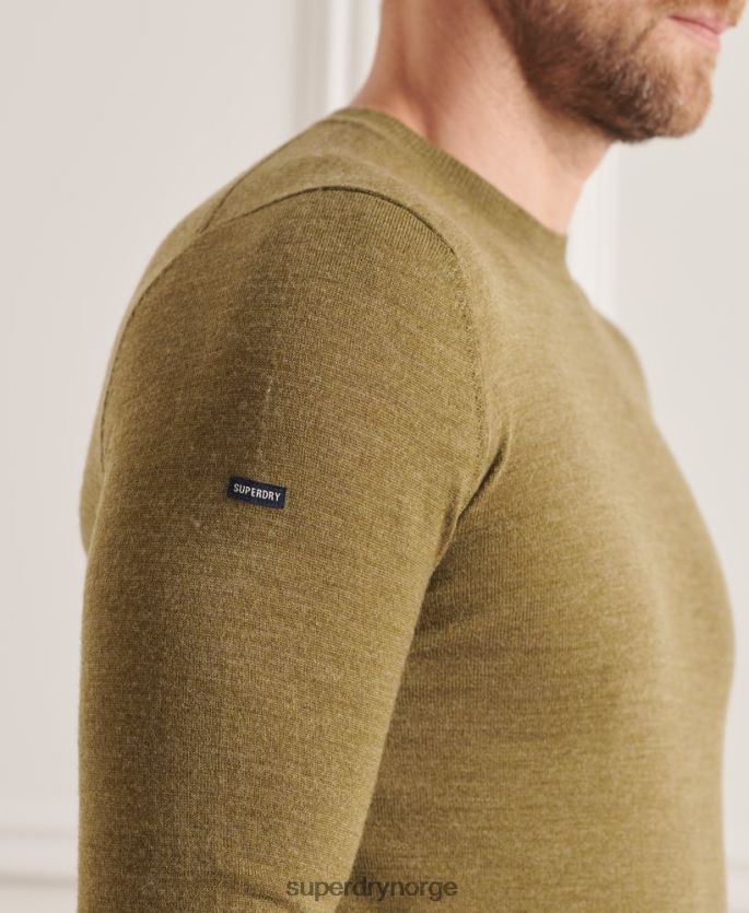 Superdry grønn klær 86P46D1313 studios merino crew jumper menn