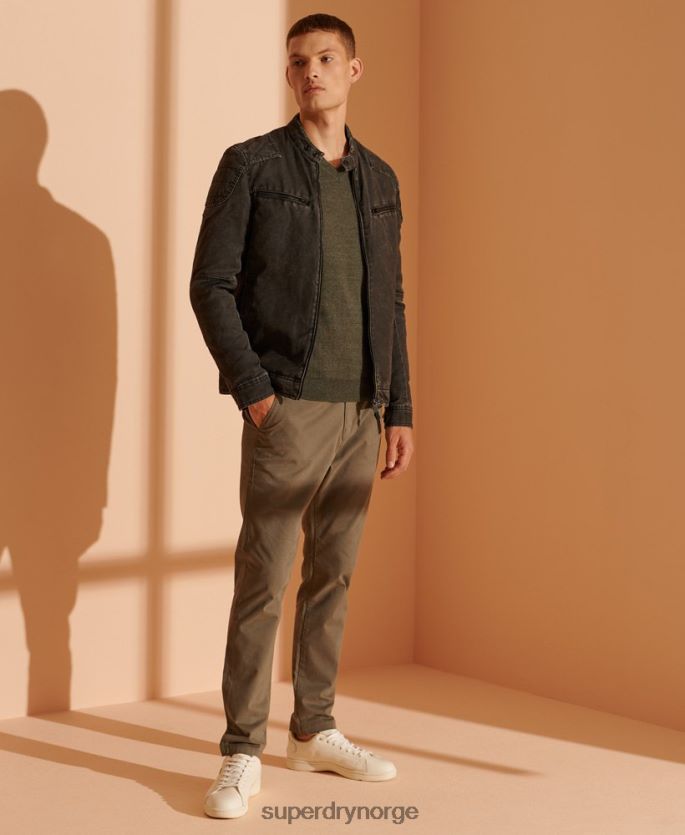 Superdry grønn klær 86P46D1352 oransje genser med v-hals menn