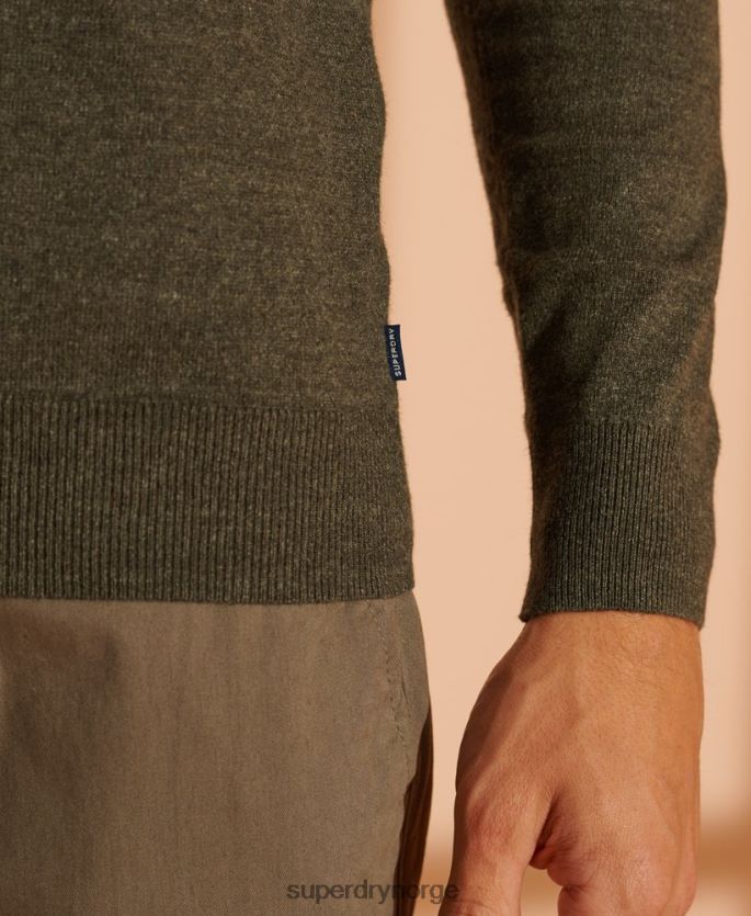 Superdry grønn klær 86P46D1352 oransje genser med v-hals menn