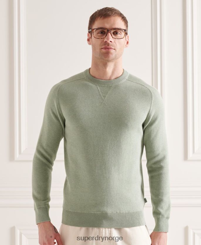 Superdry grønn klær 86P46D1354 essensiell genser i bomull menn