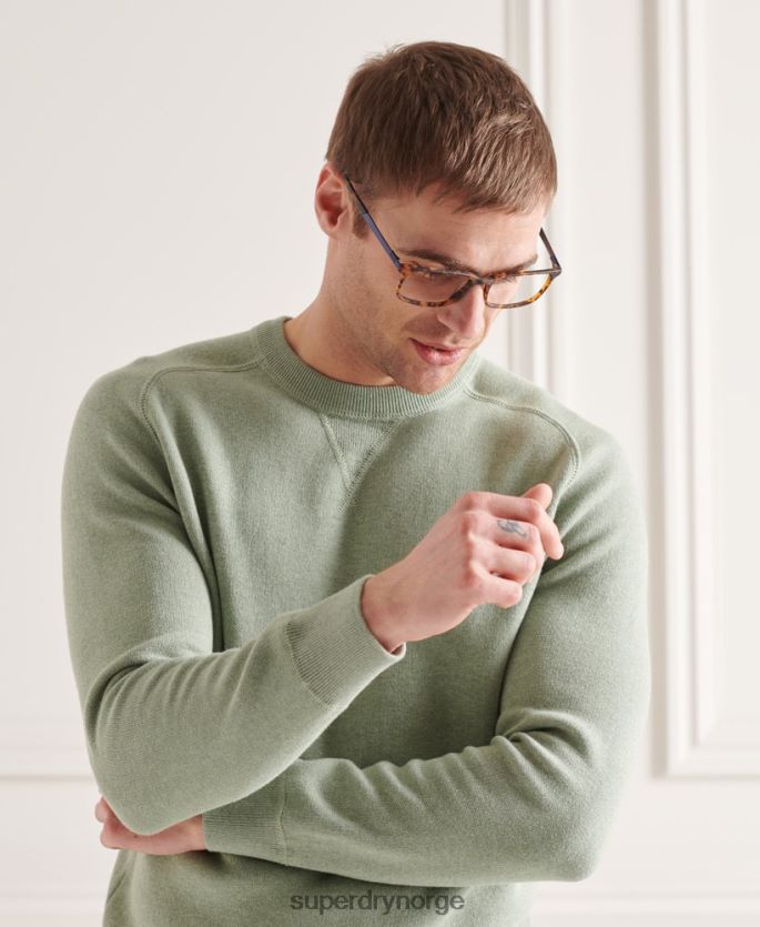 Superdry grønn klær 86P46D1354 essensiell genser i bomull menn