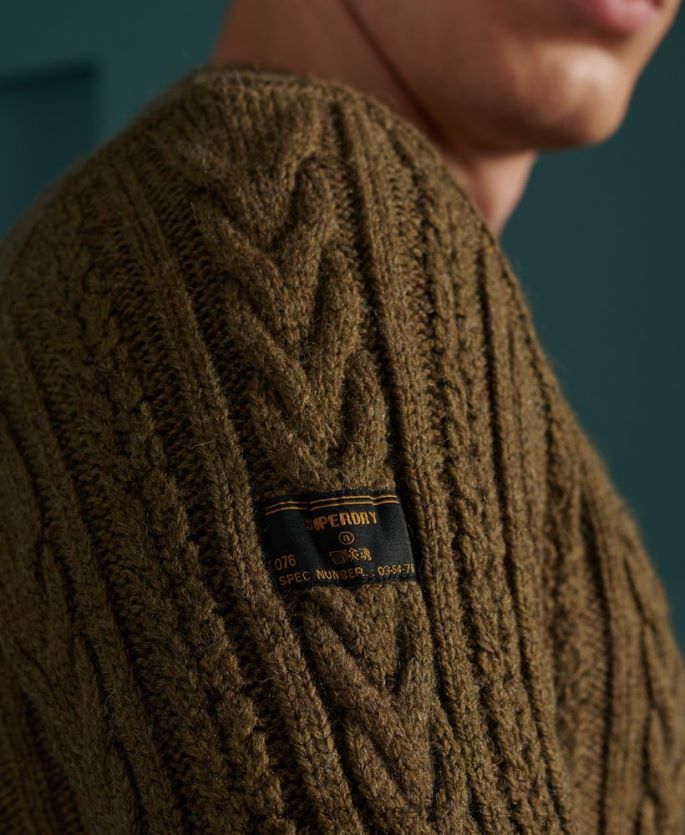 Superdry grønn klær 86P46D1363 jacob kabel genser menn