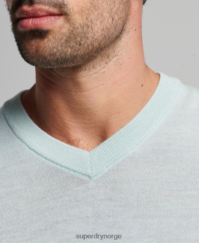 Superdry grønn klær 86P46D5267 merino genser med v-hals menn
