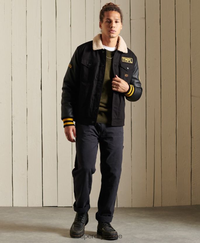 Superdry grønn klær 86P46D5287 lettvekts genser i lammeull menn