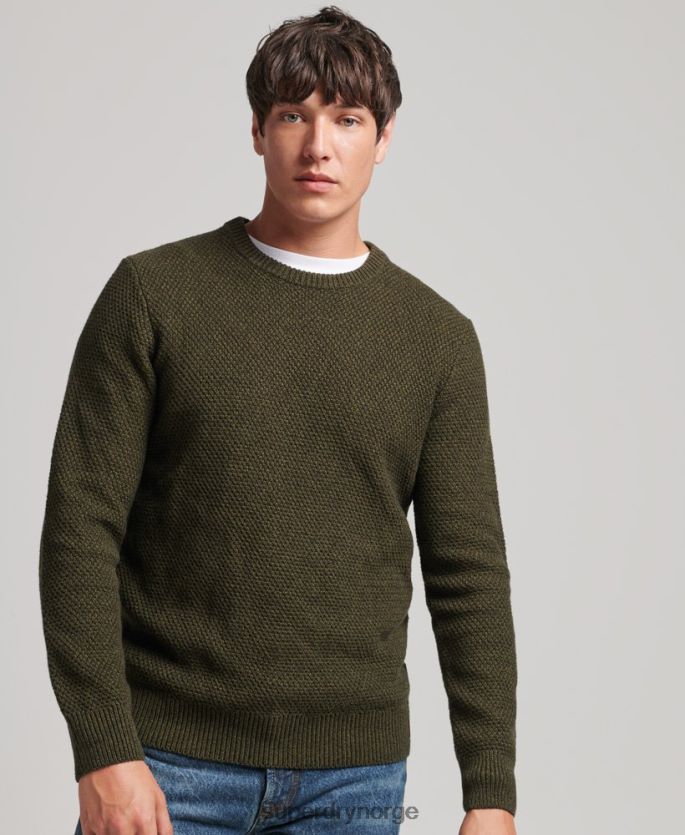 Superdry grønn klær 86P46D5332 teksturert twist crew-genser menn