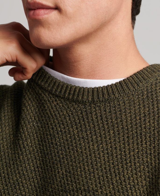 Superdry grønn klær 86P46D5332 teksturert twist crew-genser menn