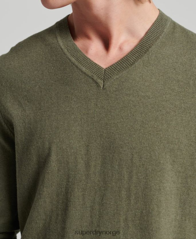 Superdry grønn klær 86P46D5333 vintage genser av kashmirblanding i økologisk bomull menn