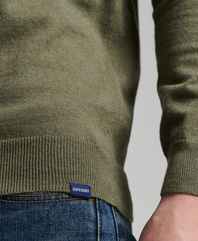Superdry grønn klær 86P46D5333 vintage genser av kashmirblanding i økologisk bomull menn