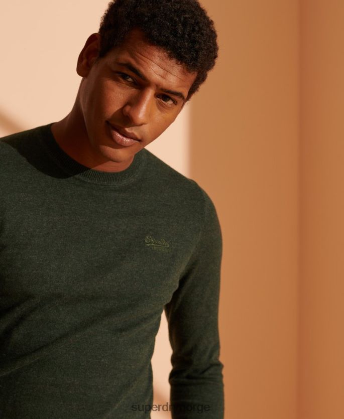 Superdry grønn klær 86P46D5340 orange label crew jumper menn