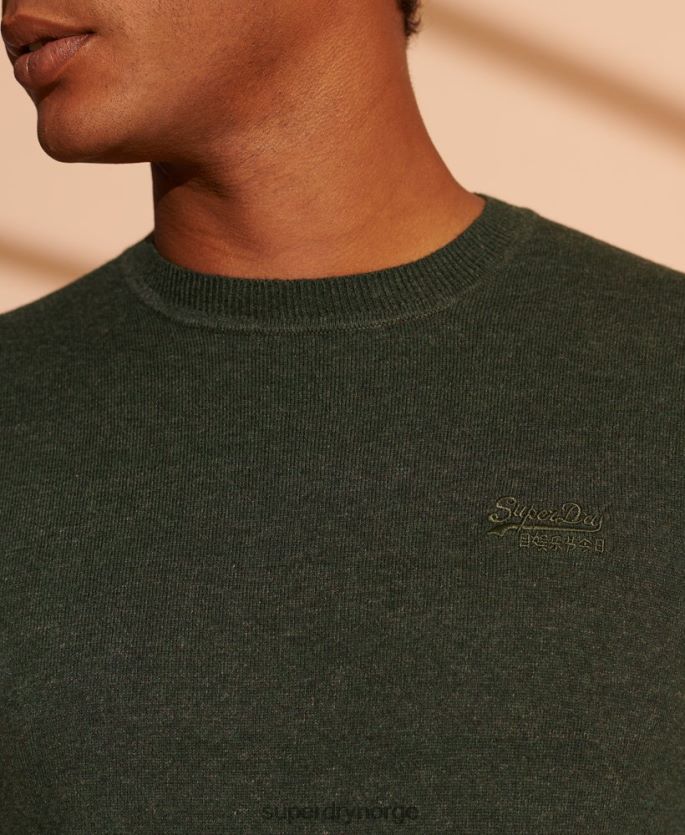Superdry grønn klær 86P46D5340 orange label crew jumper menn