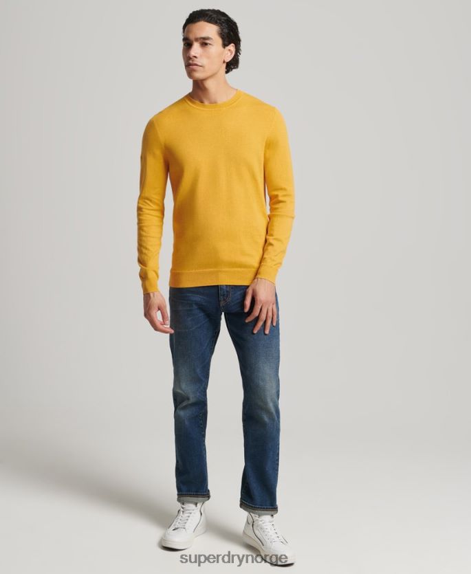 Superdry gul klær 86P46D5271 genser i kasjmir i økologisk bomull menn