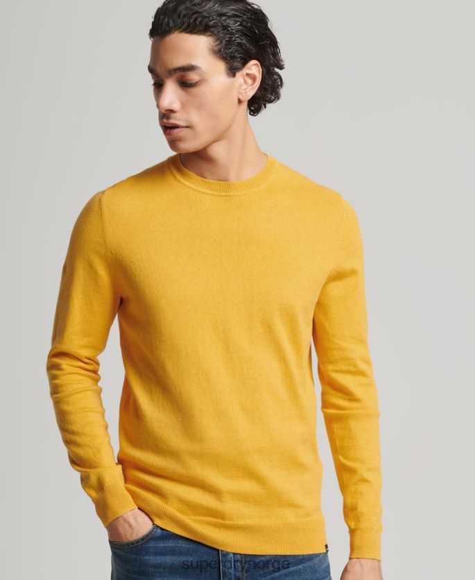 Superdry gul klær 86P46D5271 genser i kasjmir i økologisk bomull menn