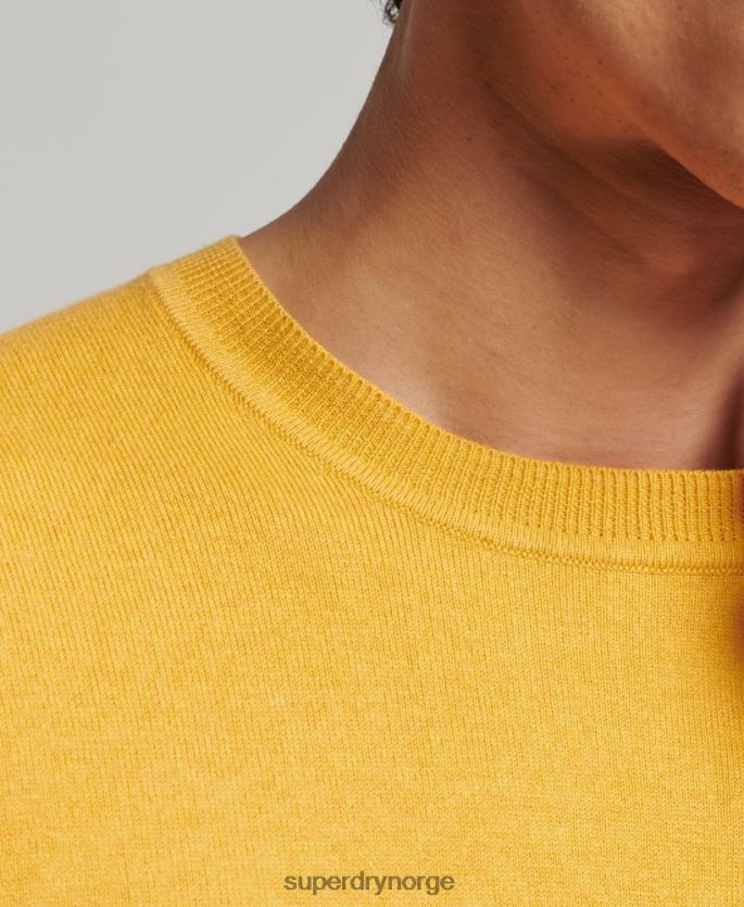 Superdry gul klær 86P46D5271 genser i kasjmir i økologisk bomull menn