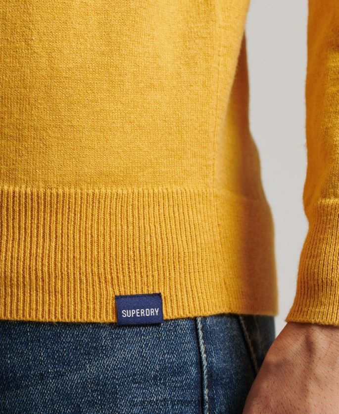 Superdry gul klær 86P46D5271 genser i kasjmir i økologisk bomull menn