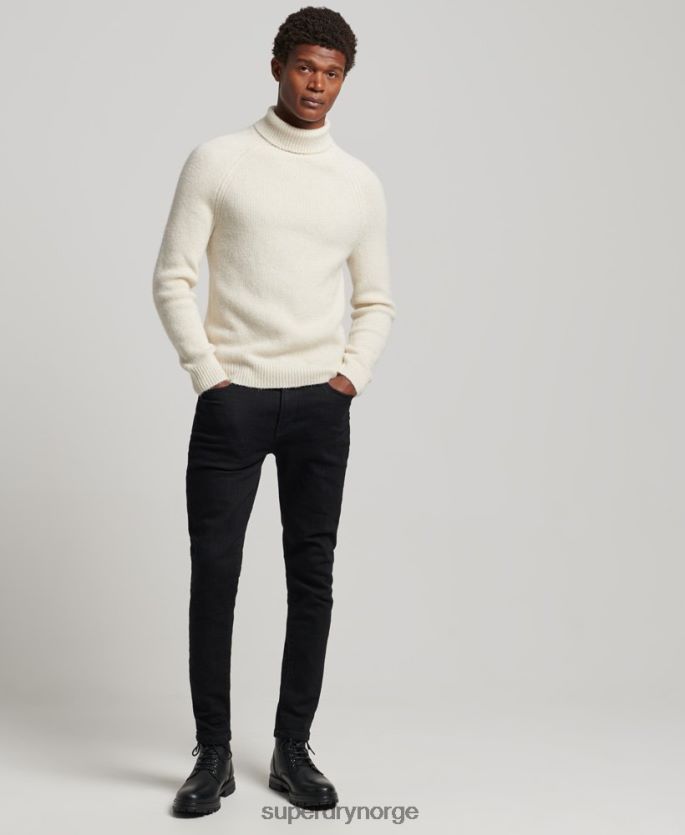 Superdry hvit klær 86P46D1267 alpakka chunky genser med rullehals menn