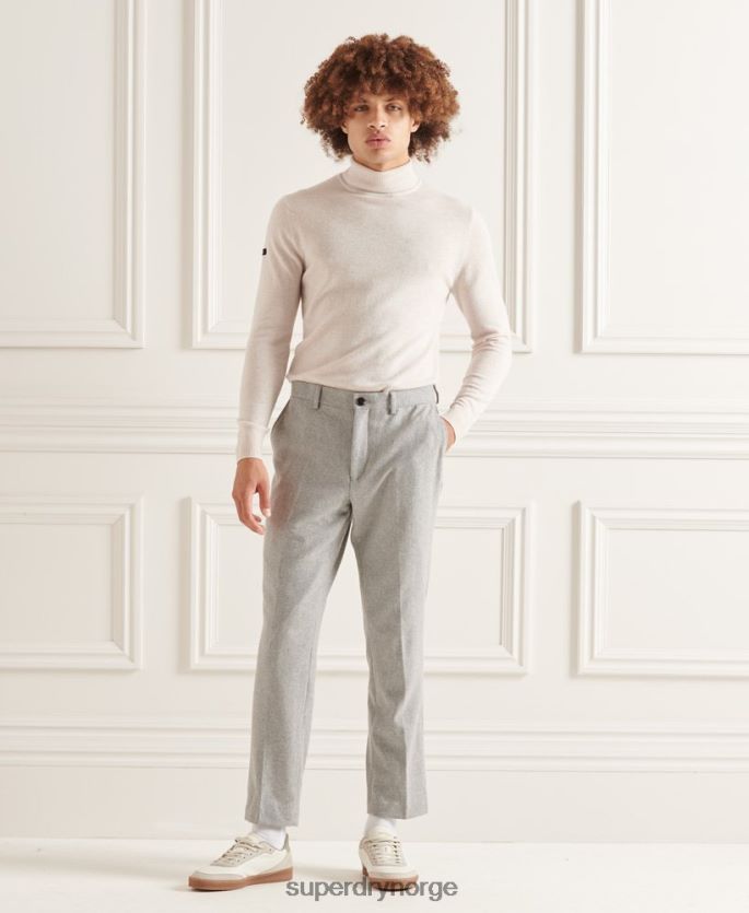 Superdry hvit klær 86P46D1328 studios genser i lammeull med rullehals menn