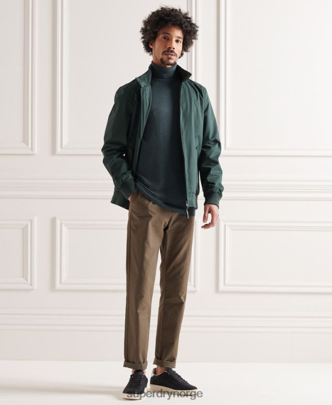 Superdry kaki klær 86P46D1327 merino genser med rullehals menn