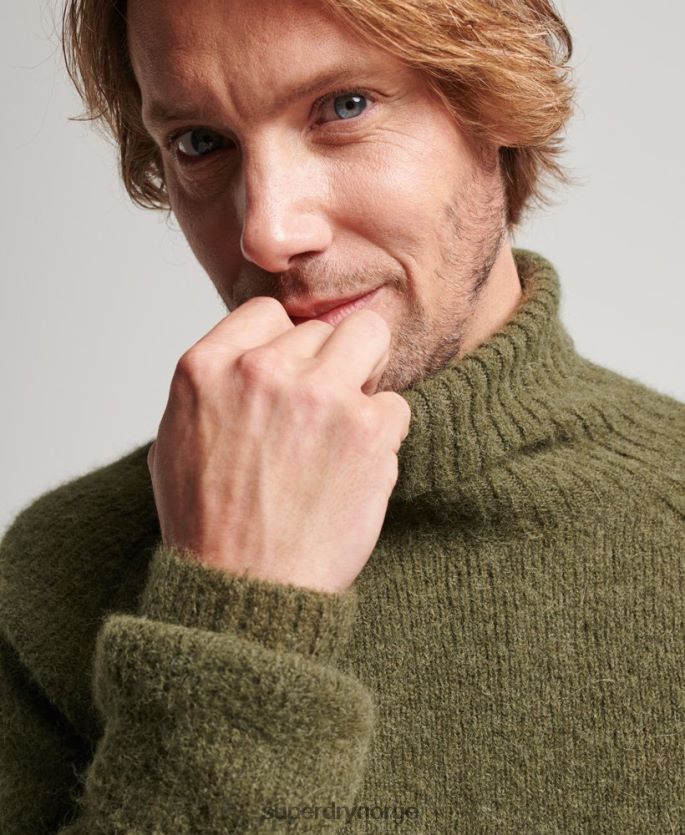 Superdry kaki klær 86P46D5269 studios chunky genser med rullehals menn