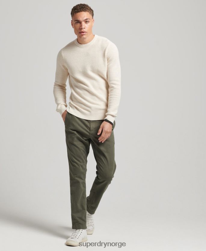 Superdry krem klær 86P46D1337 vintage teksturert crew strikket genser menn
