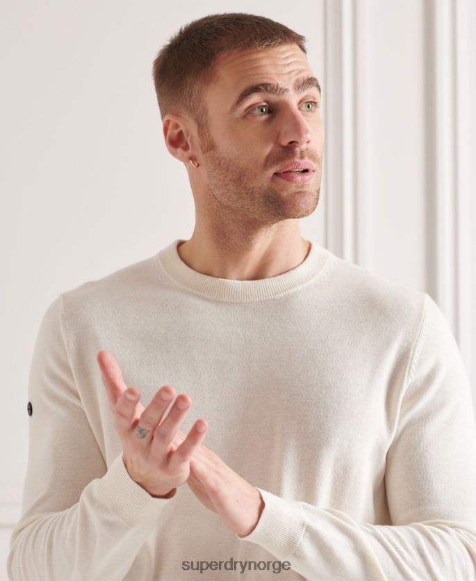 Superdry krem klær 86P46D5353 coolmax crew strikket genser menn