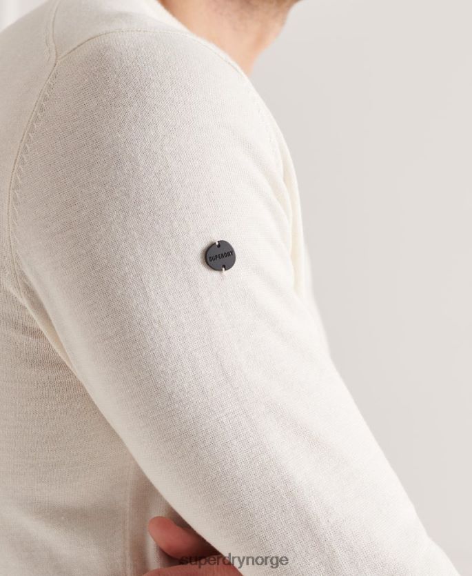 Superdry krem klær 86P46D5353 coolmax crew strikket genser menn