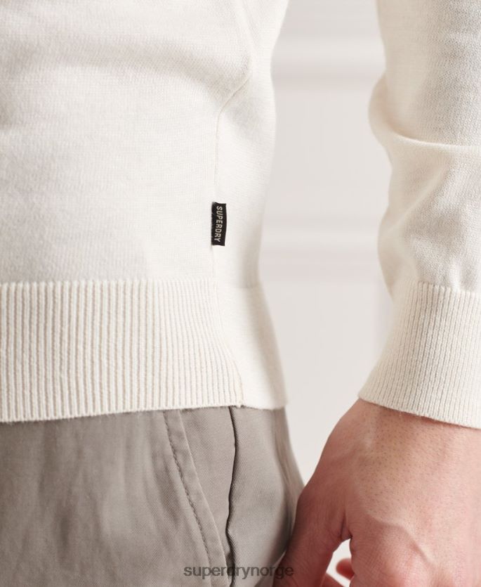 Superdry krem klær 86P46D5353 coolmax crew strikket genser menn
