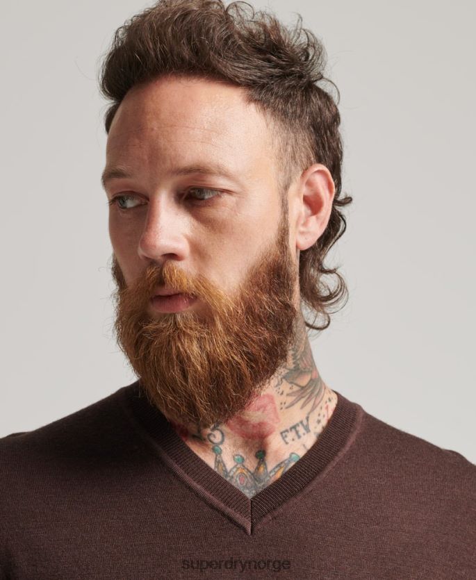 Superdry lilla klær 86P46D1269 merino genser med v-hals menn