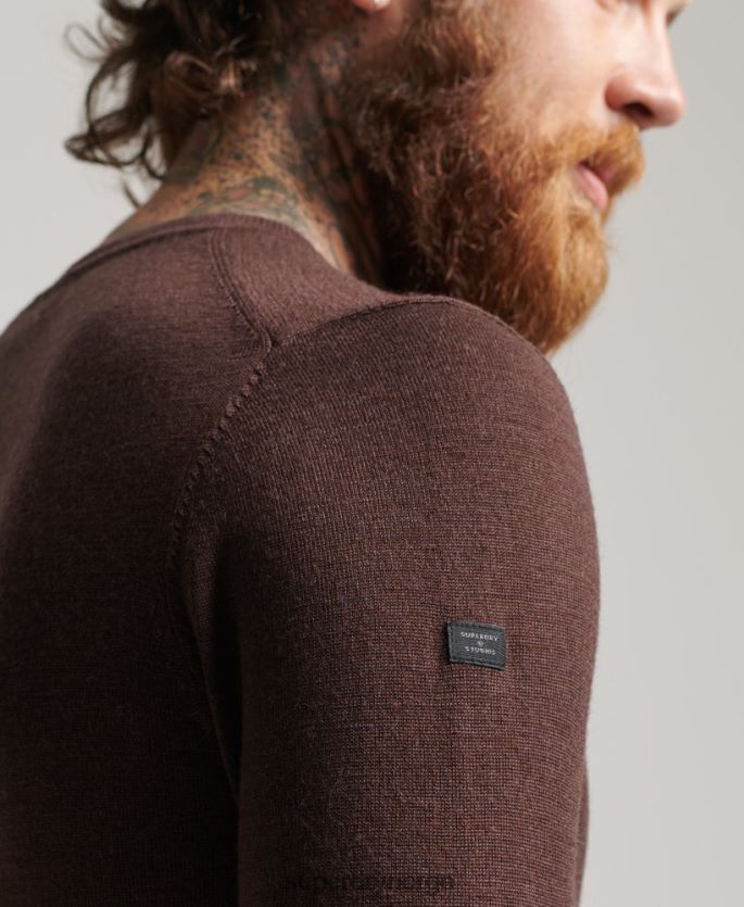 Superdry lilla klær 86P46D1269 merino genser med v-hals menn
