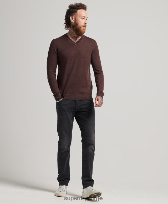 Superdry lilla klær 86P46D1269 merino genser med v-hals menn