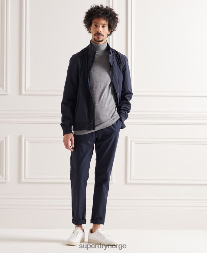 Superdry lysegrå klær 86P46D1335 merino genser med rullehals menn