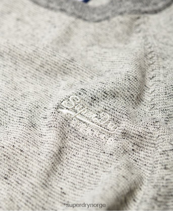 Superdry lysegrå klær 86P46D1369 genser i oransje etikett i bomull menn