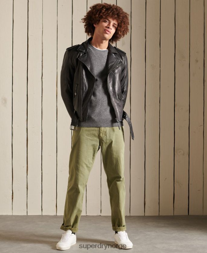 Superdry lysegrå klær 86P46D5315 lettvekts genser i lammeull menn