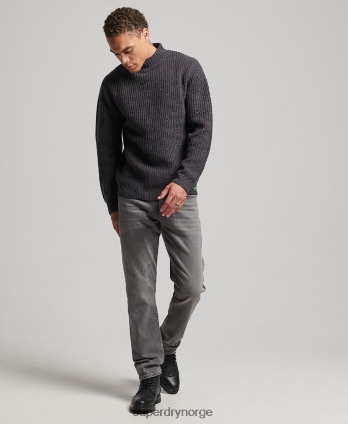Superdry mørk grå klær 86P46D1296 genser i ullblanding i tweed menn