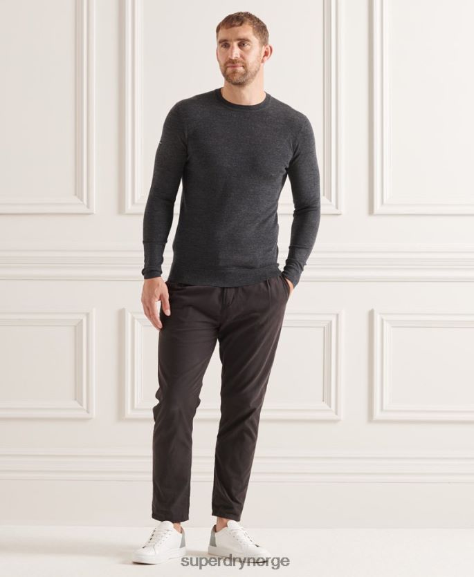Superdry mørk grå klær 86P46D1314 studios merino crew jumper menn