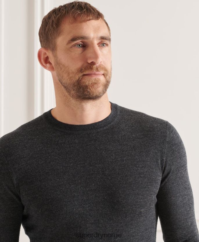 Superdry mørk grå klær 86P46D1314 studios merino crew jumper menn