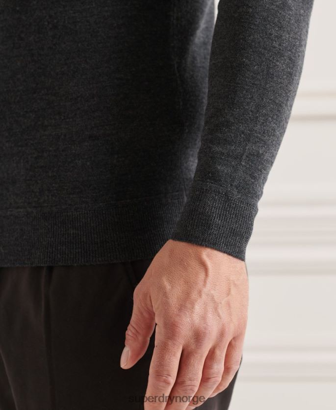 Superdry mørk grå klær 86P46D1314 studios merino crew jumper menn