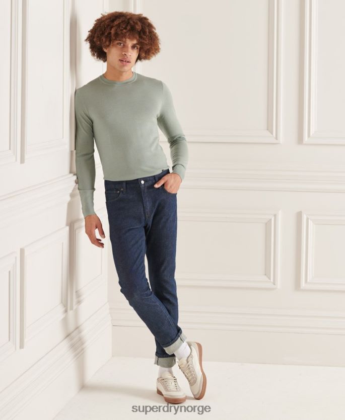 Superdry mørk grå klær 86P46D1315 studios merino crew jumper menn