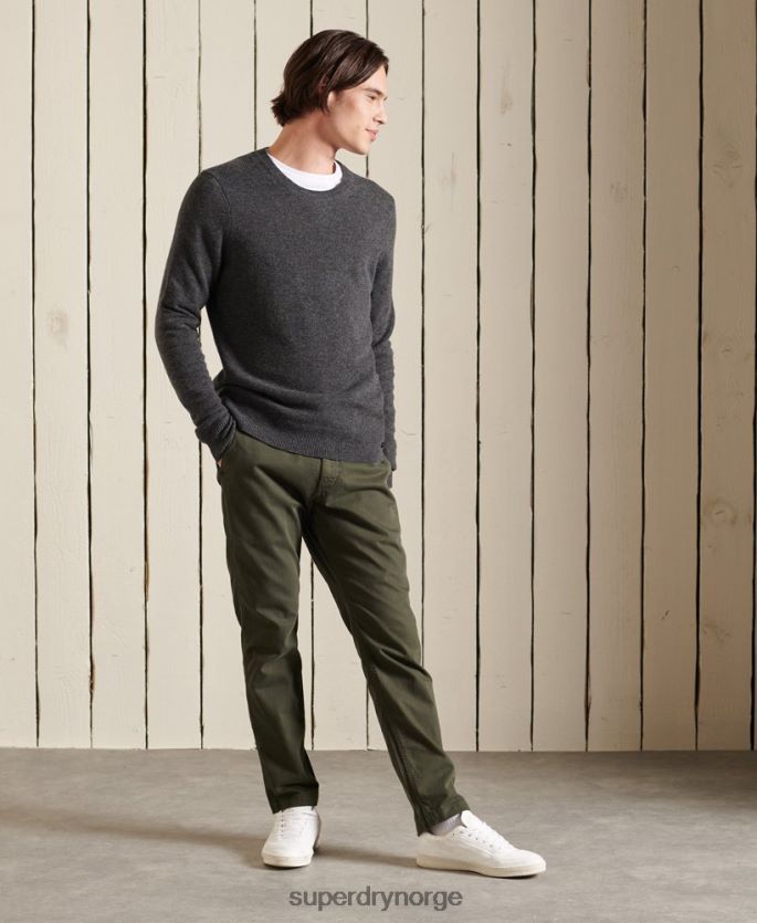 Superdry mørk grå klær 86P46D5314 lettvekts genser i lammeull menn