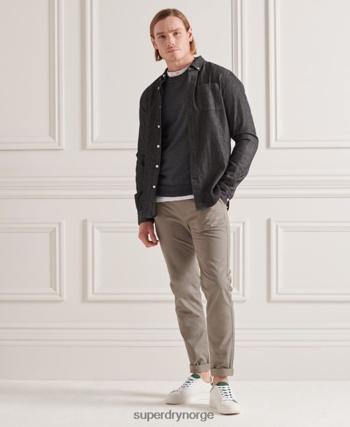 Superdry mørk grå klær 86P46D5321 strikket genser i bomull menn