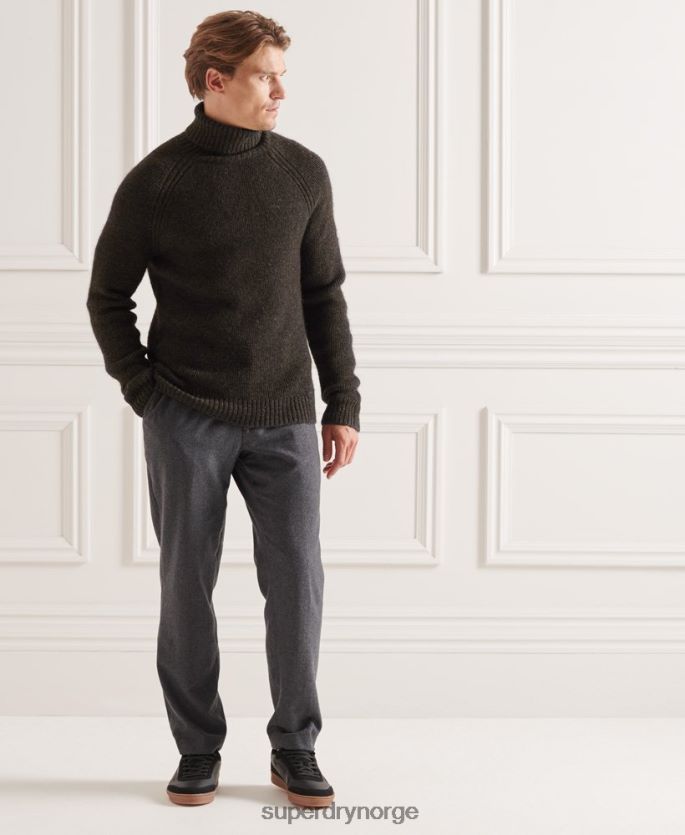 Superdry mørk grå klær 86P46D5329 studios chunky genser med rullehals menn