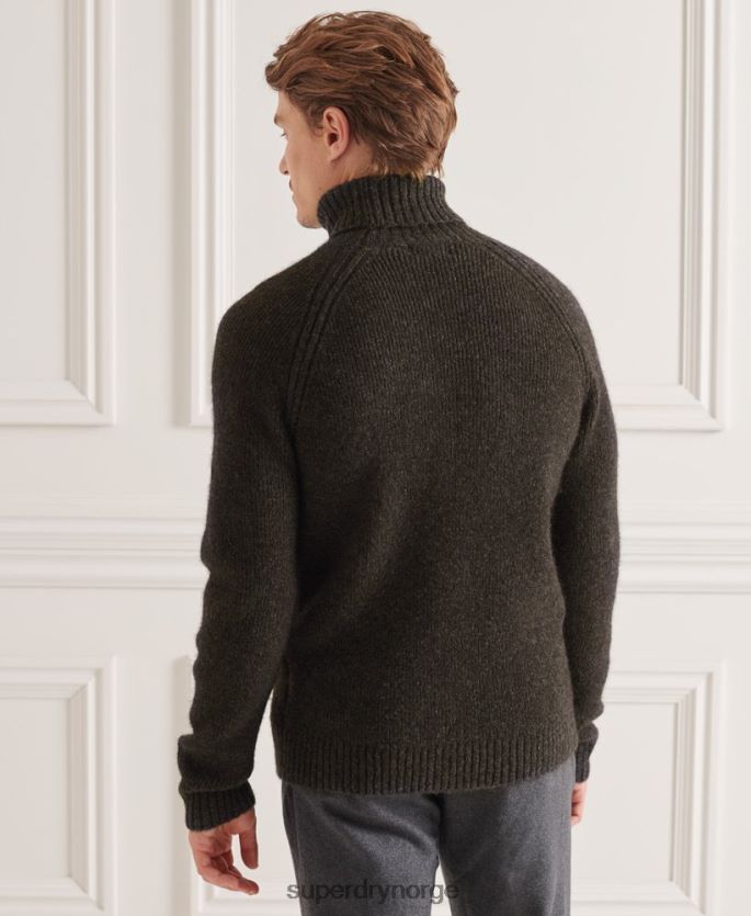 Superdry mørk grå klær 86P46D5329 studios chunky genser med rullehals menn