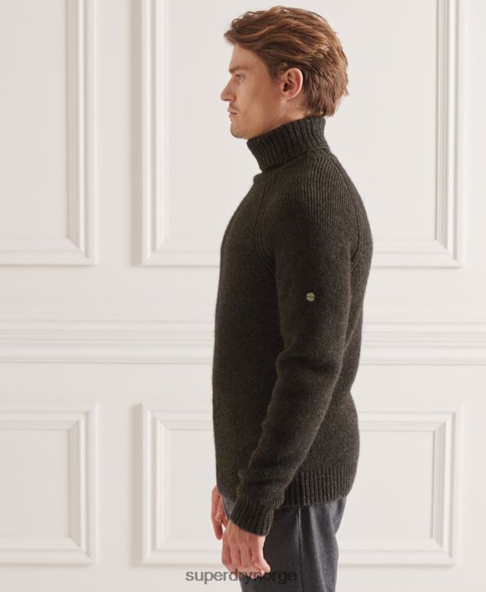 Superdry mørk grå klær 86P46D5329 studios chunky genser med rullehals menn