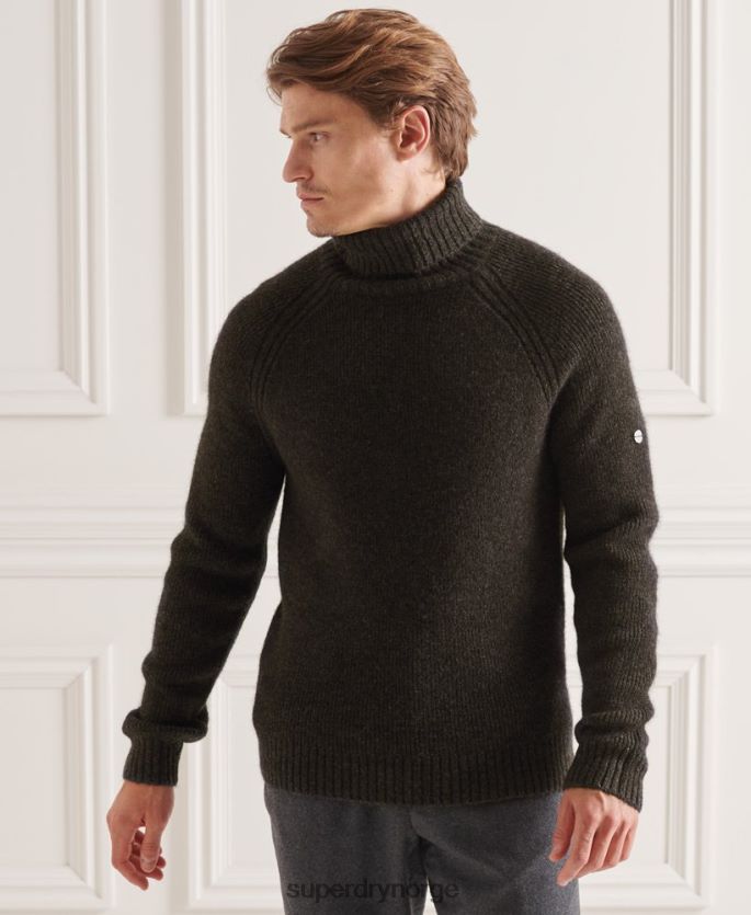 Superdry mørk grå klær 86P46D5329 studios chunky genser med rullehals menn