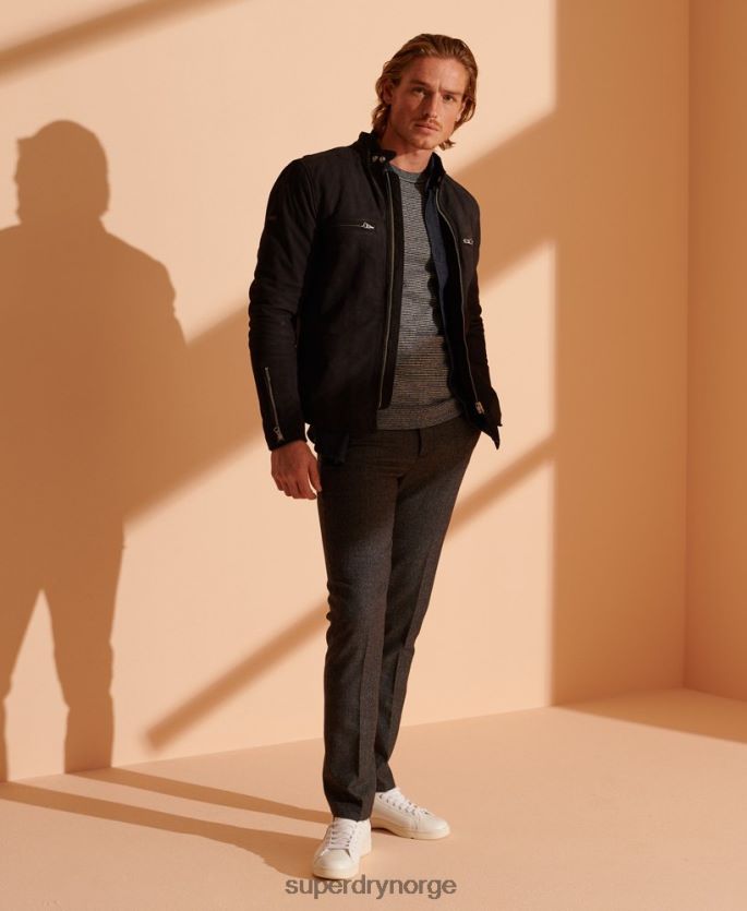 Superdry mørk grå klær 86P46D5356 orange label crew jumper menn