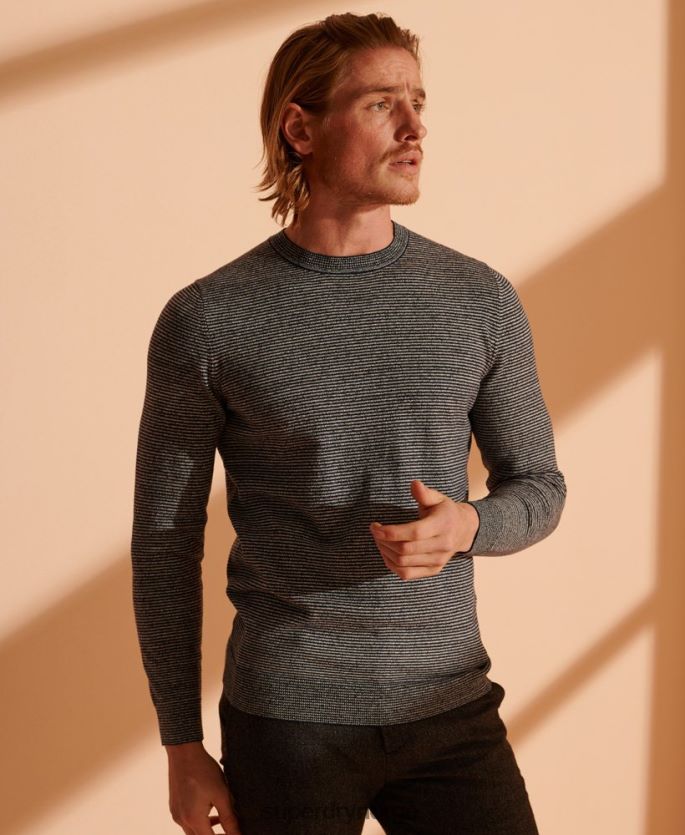 Superdry mørk grå klær 86P46D5356 orange label crew jumper menn