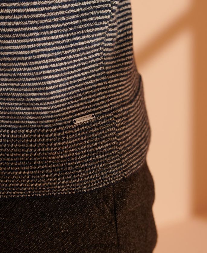 Superdry mørk grå klær 86P46D5356 orange label crew jumper menn