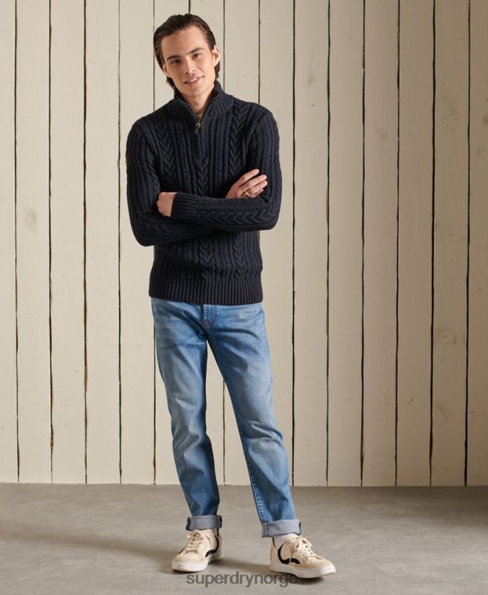 Superdry mørke blå klær 86P46D5289 jacob henley genser menn