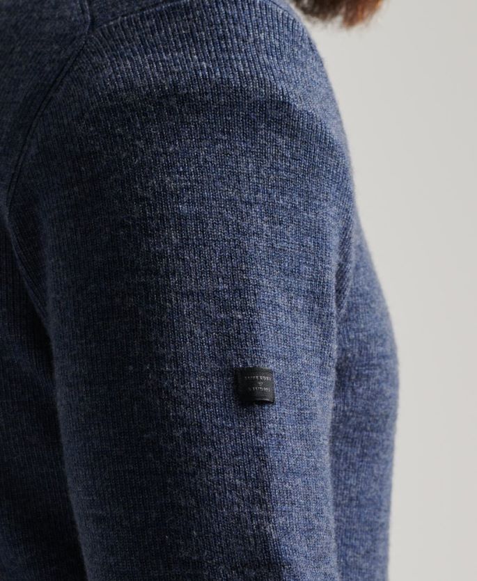 Superdry marinen klær 86P46D1241 merino genser med halv glidelås menn