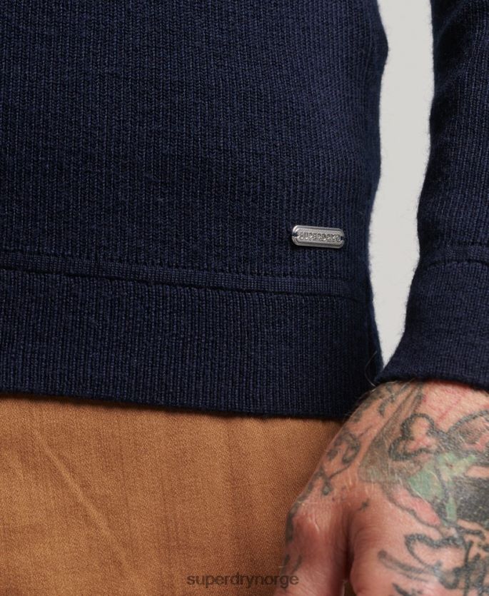 Superdry marinen klær 86P46D1266 studios merino henley genser menn
